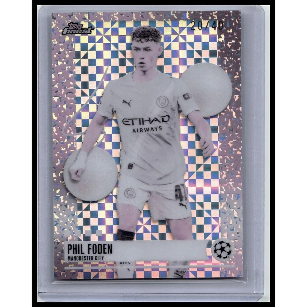 2025-26 Finest UEFA Phil Foden #340 Manchester City Pearl Checkerboard #/40